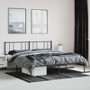 vidaXL Metal Bed Frame with Headboard Black - 3 of 4