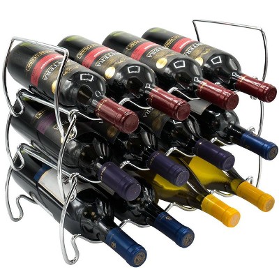 3-Tier Metal Detachable Wine Rack Silver - Sorbus
