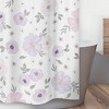 Sweet Jojo Designs Shower Curtain 72in.x72in. Watercolor Floral Purple, Pink and Grey - 3 of 4