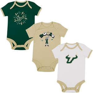 NCAA South Florida Bulls Infant Boys' 3pk Bodysuit - 1 of 4