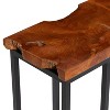 Contemporary Teak Wood and Metal Accent C Table Brown - Olivia & May: No Assembly, Indoor Use - 4 of 4