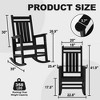 Outdoor HDPE Rocking Chairs Set of 2, HDPE Oversized Patio Rocking Chairs, All Weather Resistant Porch Rocker, Heavy Duty Front Plastic Rockers - 4 of 4
