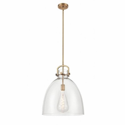 Newton Bell - 1 Light Stem Hung Pendant In Industrial Style-21.63 Inches Tall and 16 Inches Wide