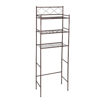 Honey-Can-Do Over-the-Toilet Space Saver Oil Rubbed Bronze: 3-Tier Bathroom Organizer, Steel Frame, Anti-Tip Design