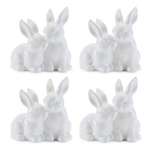 Ceramic Mini Garden Bunny Couple (Set of 4) - 1 of 3
