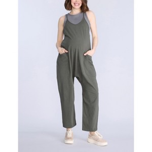 Women's Sleeveless Relaxed Fit Maternity Jumpsuit | Motherhood Maternity - 1 of 4