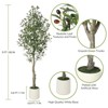 Litake Artificial Olive Tree Plants 5/6/7ft, Artificial Plastic Plants in White Pot for Home ,1pack or 2pack - 2 of 4