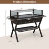 Costway Stainless Steel Barbecue Charcoal Grills with Seasoning Racks & Storage Shelf - 3 of 4
