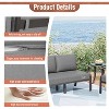ALAULM Aluminum Patio Furniture Set 8-Seat Modern Metal Outdoor Conversation Sets w/45in Propane Fire Pit Table - 4 of 4