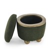 NicBex Modern 18.1" Round Storage Ottoman Small Footstools with Cushioned Seat for Bedroom and Living Room, Green - 4 of 4
