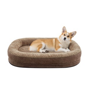 JOEJOY Orthopedic Dog Beds, Egg-Crate Memory Foam Pet Couch Bed with Bolster Sides, Waterproof Lining, Removable - 1 of 4