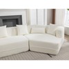 FURNIinspire Modular sofa, modern minimalist style sofa,  upholstered, round fiber fabric, Dimension exten, creamy-white, 128*43*26 - 3 of 4