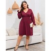 Womens Casual Plus Size Short Sleeve Swing Summer Midi Dress with Pocket - 4 of 4