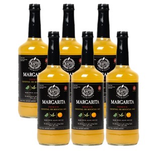 Crafted Cocktails Margarita Mix: 6 Pack  60 Calories Per Serving, All Natural Lime Juice and Organic Agave: Makes 8 Cocktails Per Bottle - 1 of 4