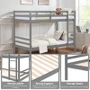 INFURNIC Beds Twin Over Twin Bunk Bed with High Guardrail Sturdy Wooden Frame with Ladder for Kids Teens, Grey, 78.35"*43.7"*61.81" - 3 of 4