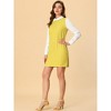 Allegra K Women's Contrast Peter Pan Collar Long Sleeve Above Knee Shift Plaid Dress - 2 of 4