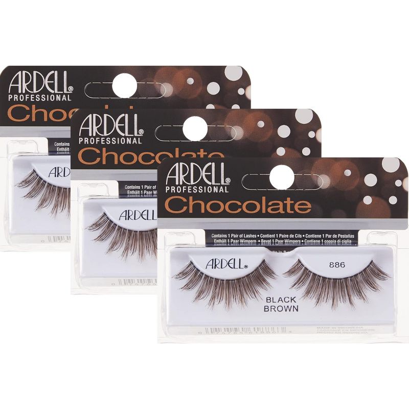 Ardell Chocolate Lashes - 886 Black/Brown - #61886 (Pack of 3), 1 of 6