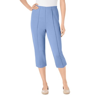 Woman Within Plus Size The Hassle-Free Soft Knit Capri