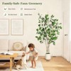 Artificial Ficus Tree Indoor, Faux Silk Plant with Wood Trunk, Lifelike Fruits, Planter & Moss for Home Office Decor - 2 of 4