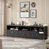 70in TV Stand for TVs up to 80", Mid Century Modern Entertainment Center with Storage Drawer and Open Shelves - 2 of 4