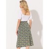 INSPIRE CHIC Women's Print Floral Peasant Elastic Waist A-Line Midi Skirts - 4 of 4