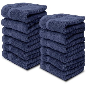 White Classic Luxury 100% Cotton Washcloths Set of 12 - 13x13" - 1 of 4