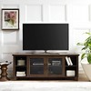 Rustic Transitional 2 Door TV Stand for TVs up to 65" Dark Walnut - Saracina Home: Entertainment Center with Adjustable Shelves, Cable Management - 3 of 4