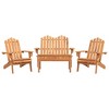 vidaXL Solid Acacia Wood Adirondack Patio Lounge Set - Wooden Outdoor Garden Bench and Table - Rustic Brown - 3 of 4