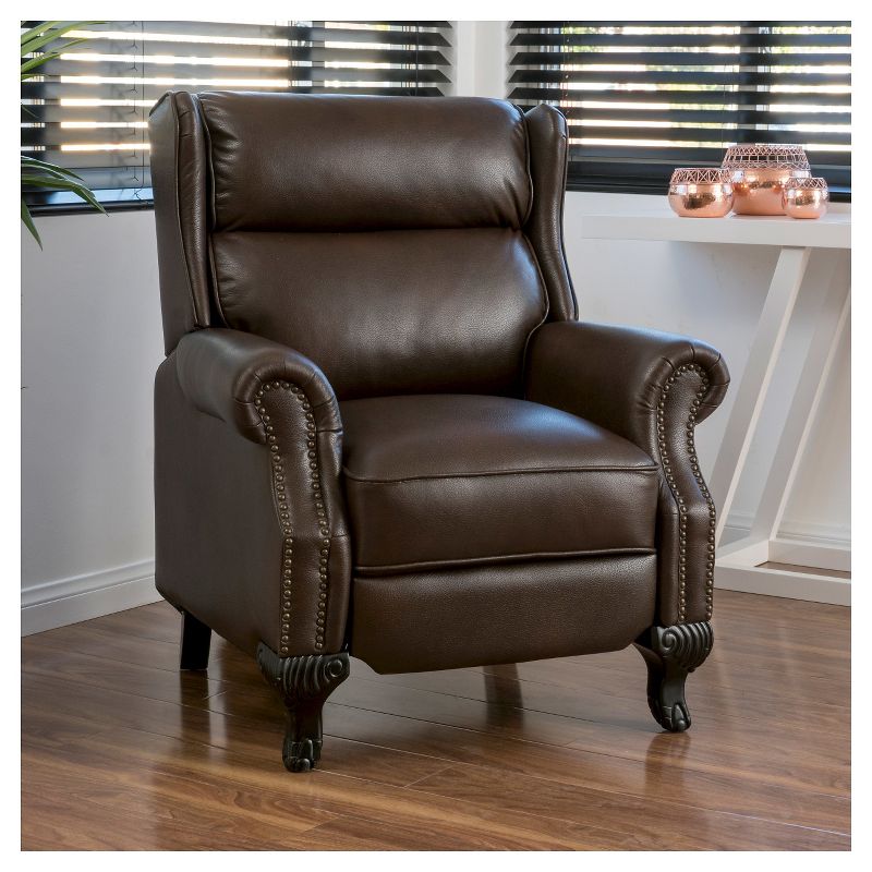 Tauris Faux Leather Recliner Club Chair Dark Brown - Christopher Knight Home, 3 of 6