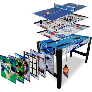 Multi Game Table, 43 Inch Combo Game Table, Hockey/Soccer Foosball/Pool/Table Tennis/Basketball Table Combination Kit for Game Room Home - 1 of 4