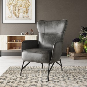NicBex Modern Accent Chair with Metal Legs, Velvet Contemporary Desk Chair, Living Room Chair for Office, Home, Small Spaces - 1 of 4