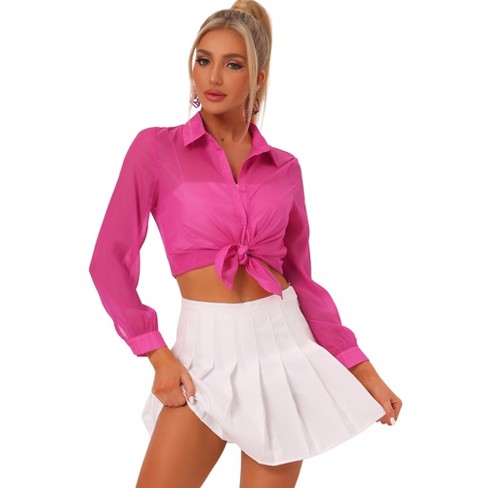 Off The Shoulder Tops for Women Shiny Summer Clothes Mesh Long Sleeve Shirt  Glitter Shirt Casual Blouse Tunic Hot Pink : Clothing, Shoes & Jewelry 