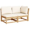 vidaXL Patio Lounge Set with Cushions - 6 Piece Solid Acacia Wood Garden Furniture - Modular Outdoor Seating with Sturdy Slatted Design - 3 of 4