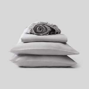 Fabdreams 100% Organic Linen 3-Piece Sheet Set- Stonewashed Finish - 1 of 4