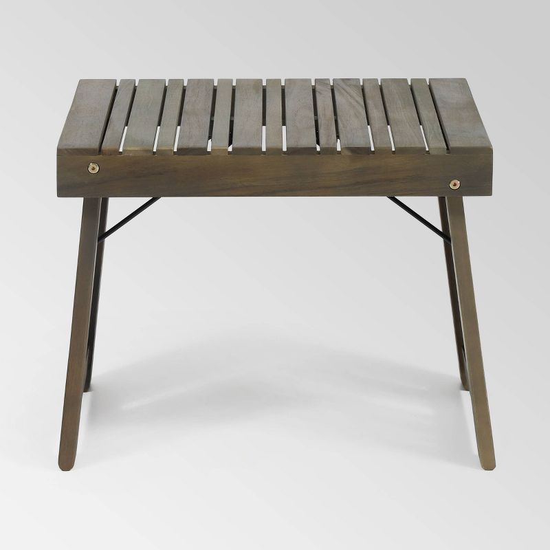 Kyoto Acacia Wood Folding Side Table - Gray - Christopher Knight Home, 1 of 10