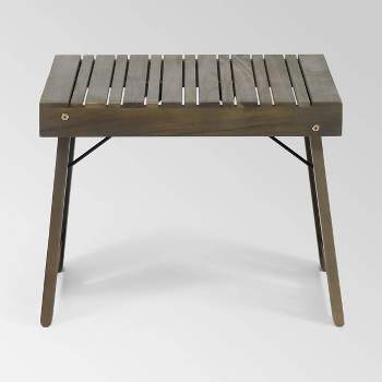 Kyoto Acacia Wood Folding Side Table - Gray - Christopher Knight Home