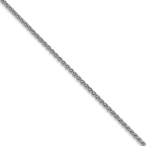Black Bow Jewelry 1.65mm 14k White Gold Solid Wheat Chain Necklace - 1 of 4