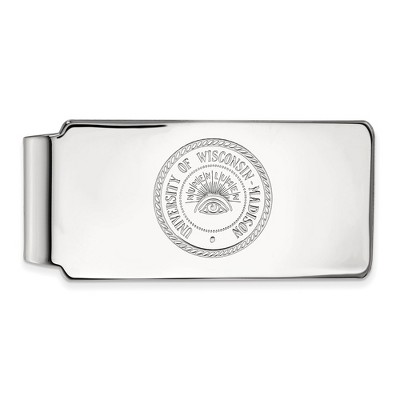 Black Bow Jewelry Sterling Silver Wisconsin Badgers NCAA Money Clip