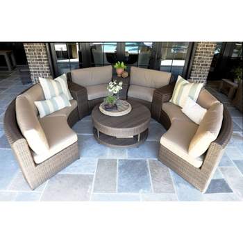 Cyprus Brown 8pc Sectional with Sunbrella - Canopy Home and Garden