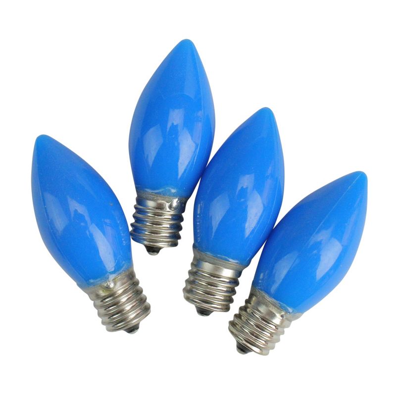 Northlight Pack of 4 Opaque Blue C9 Christmas Replacement Bulbs, 1 of 3