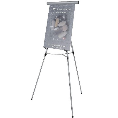 HITOUCH BUSINESS SERVICES Display Easel 63" Silver Steel 28834-US/CC