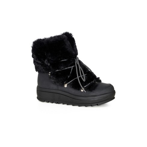 Cloudwalkers | Women's Wide Fit Aurora Winter Boot - Black - 12w : Target