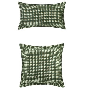 Unique Bargains Retro Plaid Decorative Throw Pillow Covers With Pattern 2 Pcs - 1 of 4