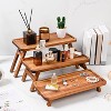 Attop 3 Tier Serving Tray Acacia Wooden Tiered Tray Stand Foldable Dessert Table Display Set Decor Charcuterie Boards for Party - 3 of 4