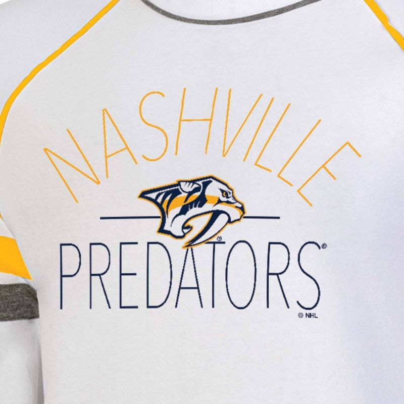 NHL Nashville Predators Women&#39;s White Fleece Crew Sweatshirt, 3 of 4