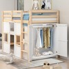 YOOCOZZ Twin Size Loft Bed with Wardrobe, Window Design - 3 of 4