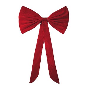 Large Red Velvet Bow 30"x18" with 40" Tails, Big Bows for Birthday Wedding Party Backdrop Decor, Christmas Tree & Wall Decoration - 1 of 4