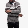 CULTURA Mens' Full Zip Hooded Striped Cardigan Sweater With Faux Shearling Lining - 3 of 4