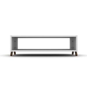 SEVOBAL End Tables Night Stands Kipp Cross Legs Wooden Coffee Table with Ample Interior Shelving for Living Room, Walnut, 23"*35"*11" - 1 of 4