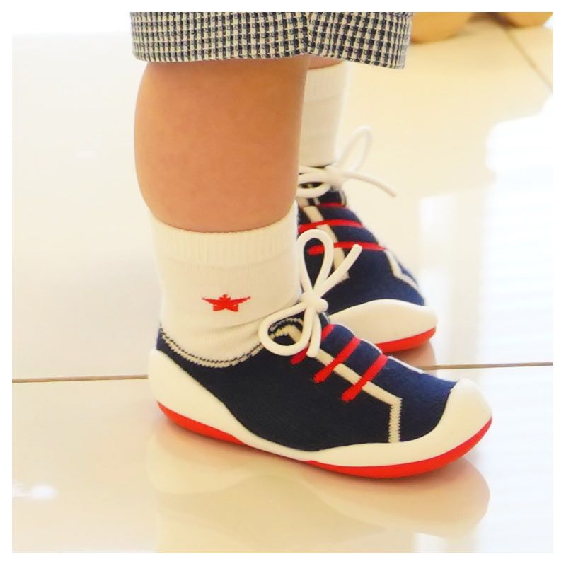 Komuello Baby  Boy First Walk Sock Shoes String Navy, 5 of 9